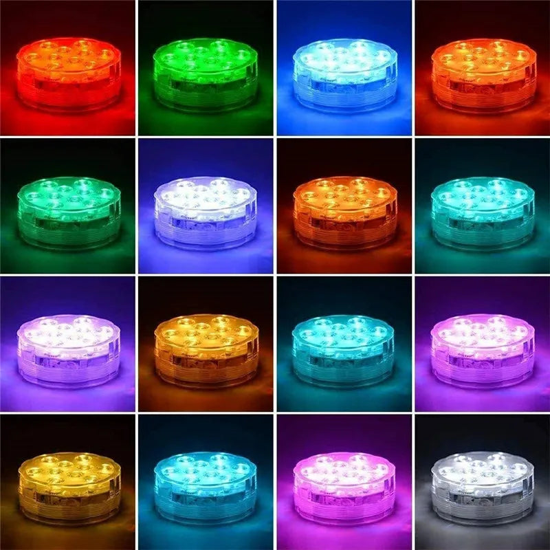 Iluminação Prémio para piscina - 10 Luzes submersíveis com LEDs RGB