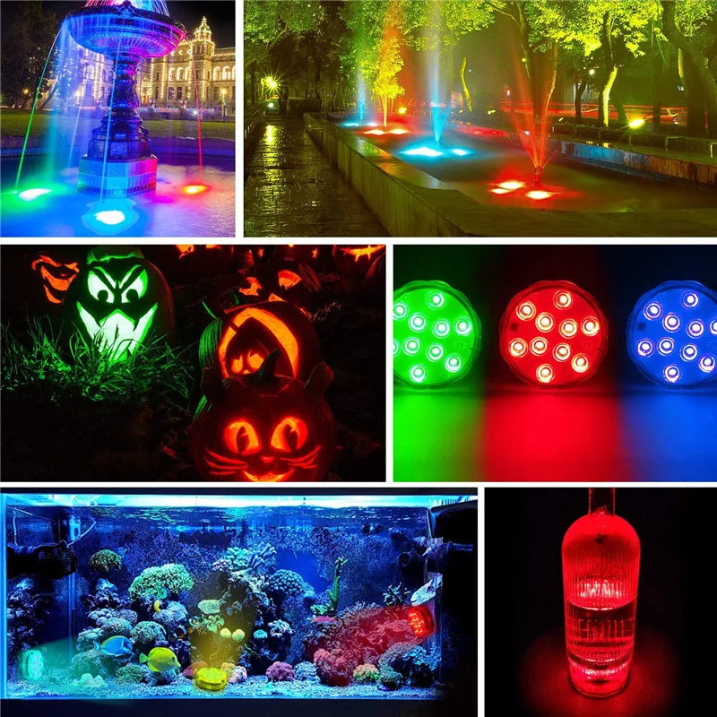 Iluminação Prémio para piscina - 10 Luzes submersíveis com LEDs RGB